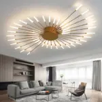 Living Room Light LED Ceiling Lamp Modern Indoor Lighting Acrylic Nordic Creative Fan-shaped Bedroom Fixture Home Decor Kid Room