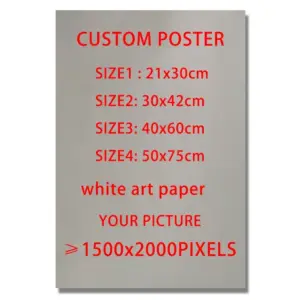 Customized matte white Art Paper poster anime game poster personalized character pet animal modern art painting decoration