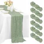 Sage Green Cheesecloth Table Runner Rustic Boho Gauze Blue Pink Table Runner Wedding Baby Shower Birthday Party Home Decorations