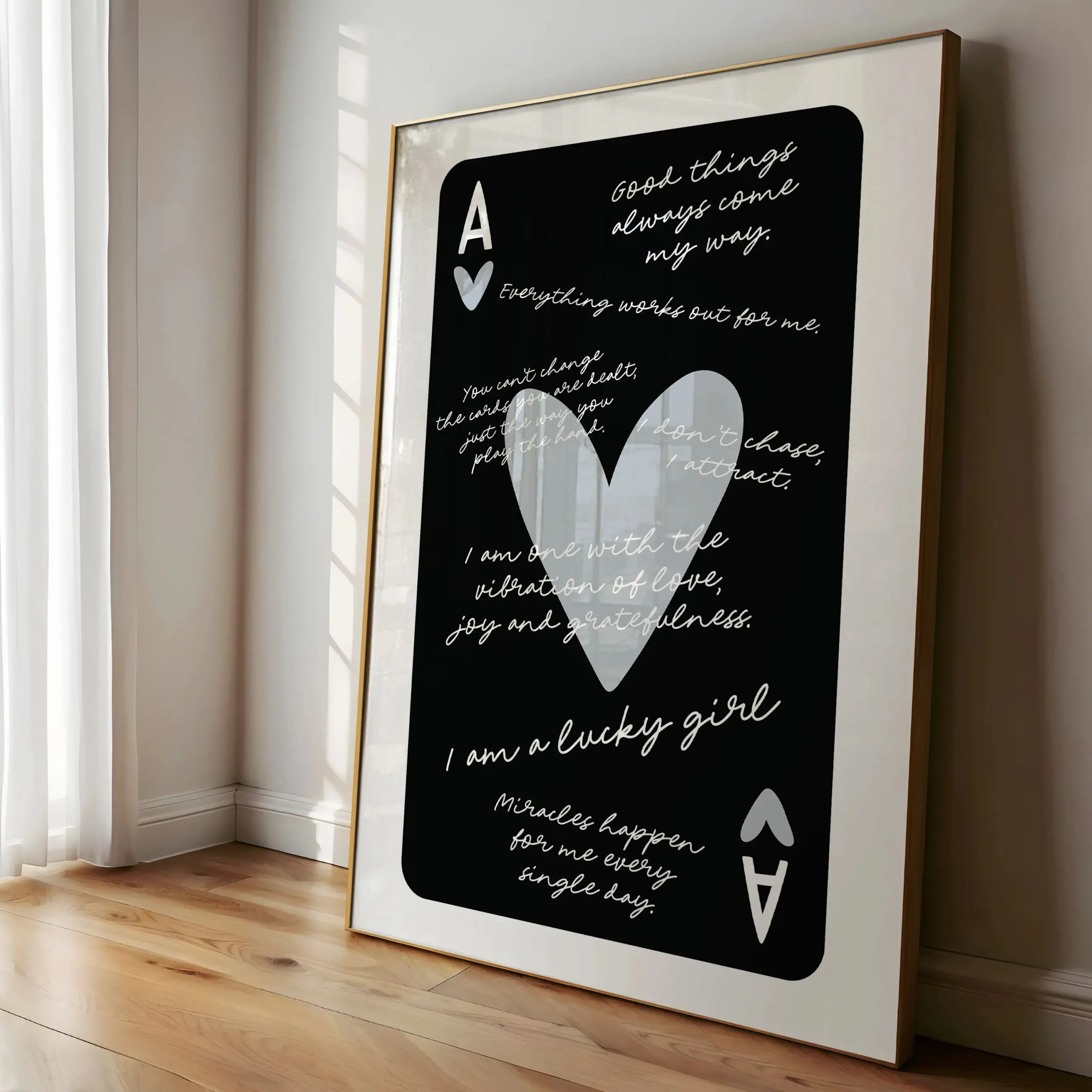 1pcs Ace Card Positive Sayings Print Fashion Canvas Wall Art Canvas Print Aesthetic Decor Vintage Bedroom Cute Poster wall art - Image 5