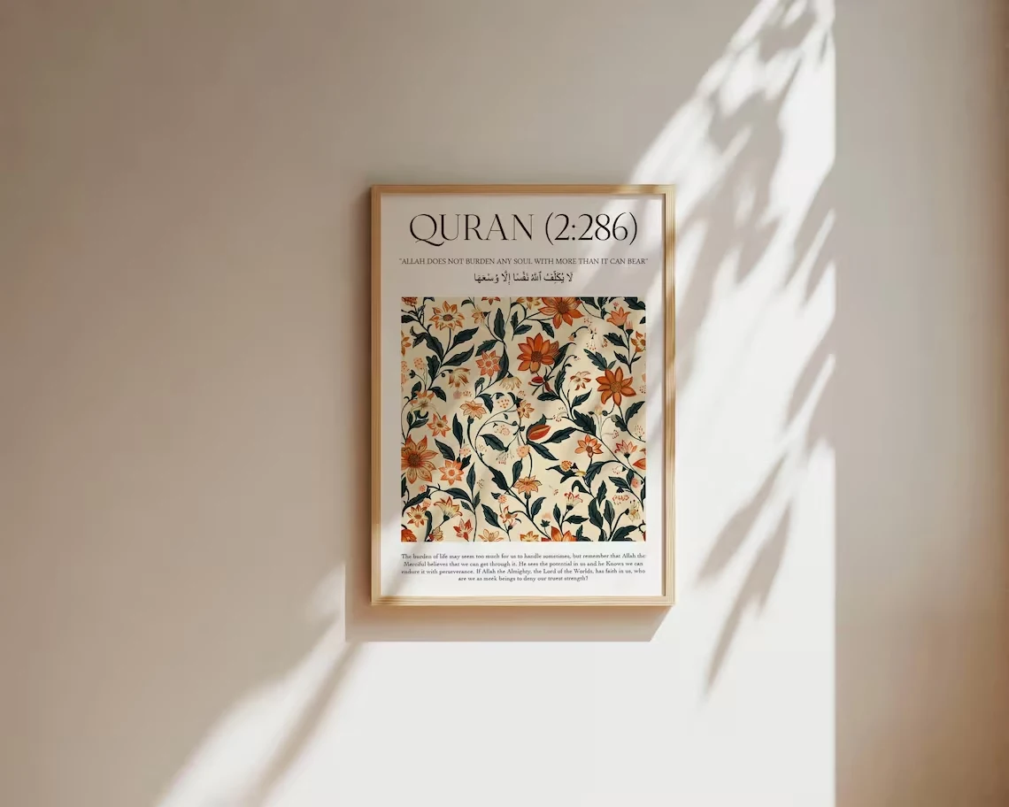 MIslamic Quran Verses, Flower Market Map Wall Art Prints Canvas Painting Poster Picture For Living Room Bedroom Home Decor Gift - Image 2