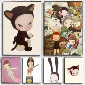 Yoshitomo Nara The Works Poster No Framed Poster Kraft Club Bar Paper Vintage Poster Wall Art Painting Bedroom Study Stickers