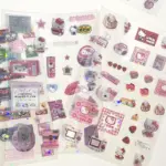 4pcs Japanese Charm Girl Hello Kitty Sticker for Phone Camera Luggage Helmet Sticker Y2K Kawaii Decoration Sticker Birthday Gift