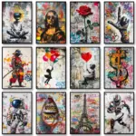 Graffiti Art Poster Abstract Colorful Canvas Painting Surreal Print Wall Art Picture for Living Room Cuadros Home Decoration