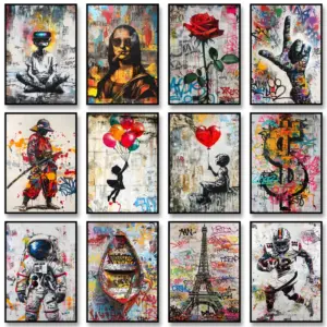 Graffiti Art Poster Abstract Colorful Canvas Painting Surreal Print Wall Art Picture for Living Room Cuadros Home Decoration