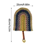 Natural Boho Straw Fan Wall Hanging African Style Handmade Eco-Friendly Home Bedroom Decor Summer Craft Gift