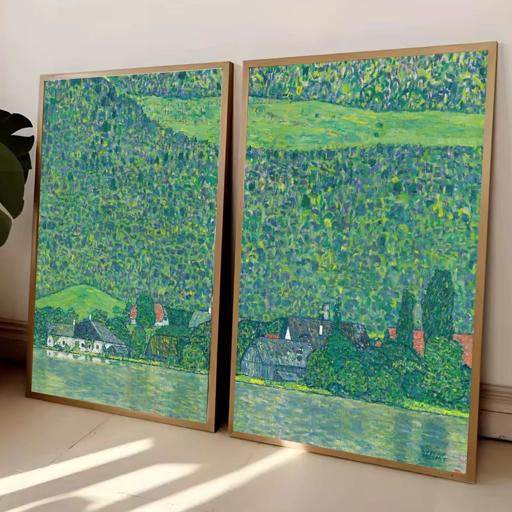 Gustav Klimt Poster Litzlberg at Attersee Painting Church at Unterach Print Abstract Landscape Canvas Painting Wall Art Decor - Image 2