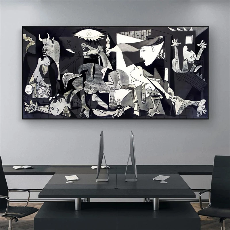 Abstract Black and White Picasso Guernica Canvas Painting Poster Wall Art Print Picture for Living Room Home Decoration Cuadros - Image 2