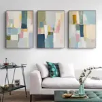 Modern Abstract Minimalist Contemporary Design Joyful Pastel Pattern Poster Canvas Painting Wall Art Pictures Boho Home Decor