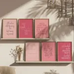 Inspirational Wall Art Women Pink Desk Decor Poster Quotes about Life Gallery Wall Canvas Painting Bedroom Living Room Wall Art