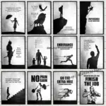 Motivational Canvas Painting Inspirational Black and White Posters Prints Quote Wall Art Pictures Living Room Cuadros Unframed