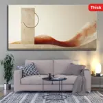 1.5 inch thick pine solid wood frame, gold geometric pattern Nordic poster, suitable for living room decoration, wall decoration