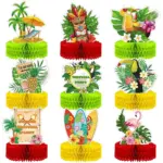 Hawaiian Theme Party Decoration Summer Flamingo Honeycomb Ball Table Oranments Tropical Beach Parti Aloha Wedding Birthday Decor