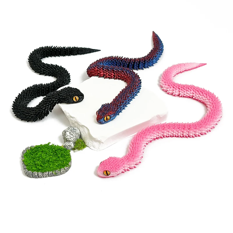 Realistic Articulated Snake Figure - 3D Printed Reptile Model for Desk Display DIY Crafts Unique Home Office Decoration Gift - Image 5