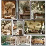 Italy Olive Tree Branches Leaves Architecture Canvas Painting Scandinavian Minimalist Wall Art Posters Prints Home Room Decor