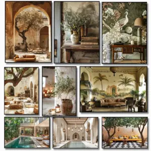 Italy Olive Tree Branches Leaves Architecture Canvas Painting Scandinavian Minimalist Wall Art Posters Prints Home Room Decor