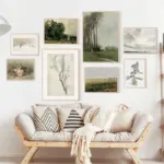 Vintage Farmhouse Gallery Wall Print Vintage Flower Sketch Art Canvas Painting Neutral French Country Home Decoration Posters