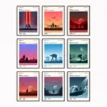 Retro Planet Star Abstract Landscape Canvas Painting Wars Minimal Movie Poster Print Cave Laser Modern Painting Room Home Decor