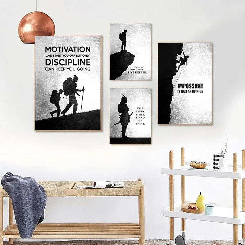 Motivational Canvas Painting Inspirational Black and White Posters Prints Quote Wall Art Pictures Living Room Cuadros Unframed - Image 3