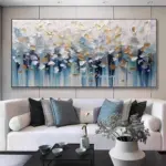 Mintura,Handmade Knife Flowers Oil Painting on Canvas Modern Home Decoration Abstract Texture Poster Wall Art Picture Room Decor