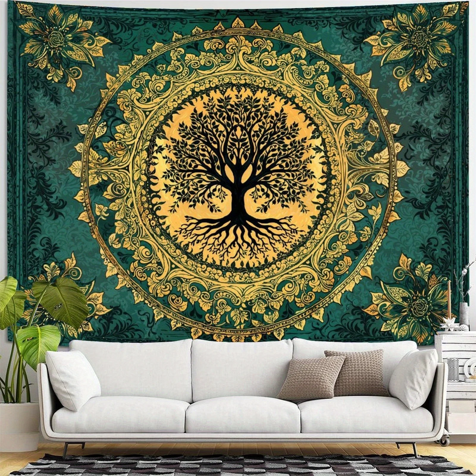 1pc Tree of Life Tapestry Stained Tapestry Wall Decor Tapestries for Bedroom Art Tapestries Wall Hanging for Bedroom Living Room - Image 5