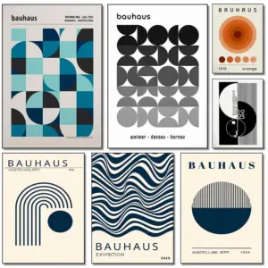 Bauhaus Modern Geometric Art Simplicity Poster Classic Vintage Posters Vintage Room Home Bar Cafe Decor Nordic Home Decor