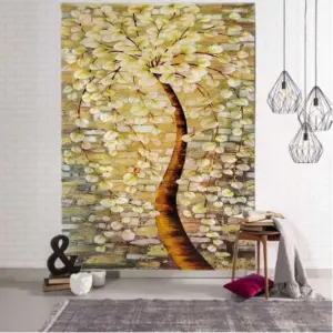 Living Room Bedroom Wall Decor Vintage Oil Painting Tapestry Plant Flower Wall Hanging Hippie Home Art Decor