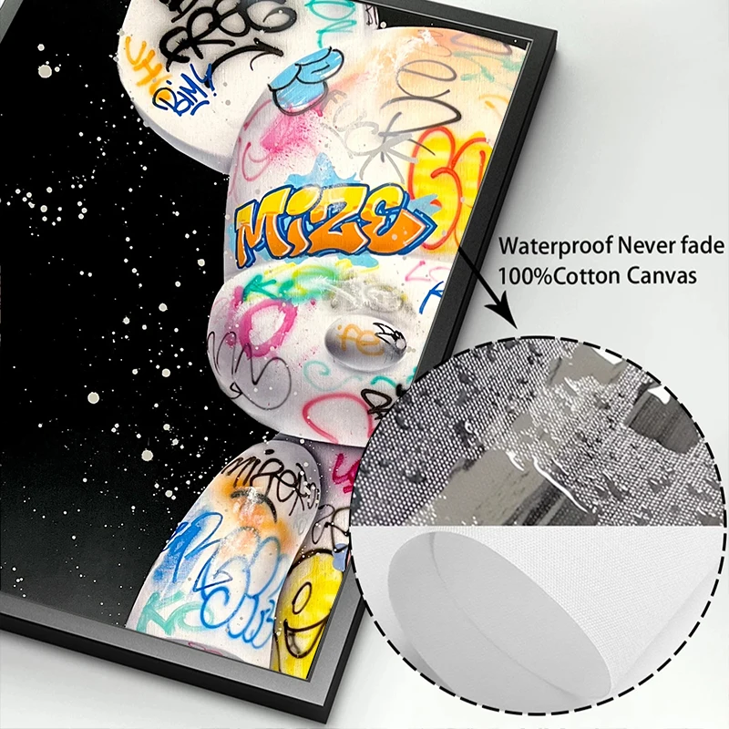 Cartoon Cute Beer Graffiti Canvas Painting Cartoon Character Pop Art Posters Street Wall Art Picture for Home Kawaii Room Decor - Image 5