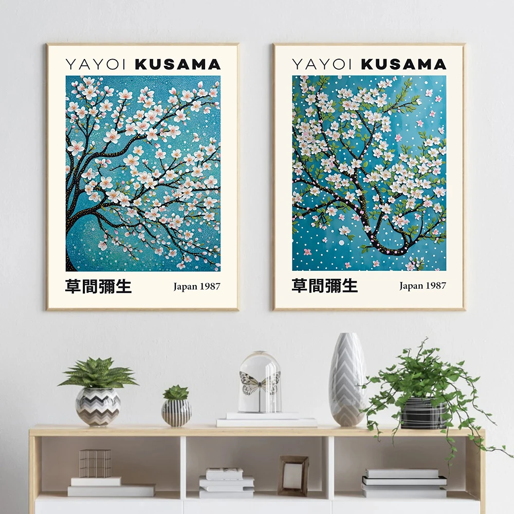 Japanese Yayoi Kusama Nature Flower Plant Art Nordic Abstract Poster Canvas Paintings Wall Art Pictures Home Decor - Image 4