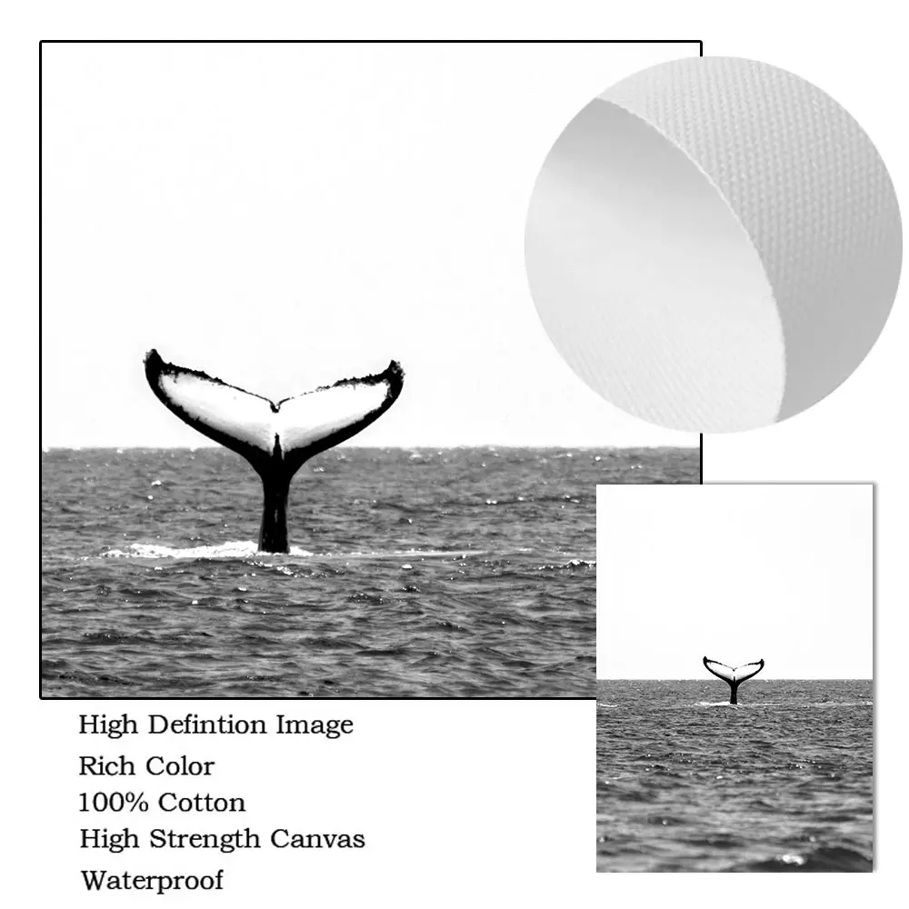 Black White Sea Beach Whale Lighthouse Wall Art Poster And Print Landscape Canvas Nordic Art Painting Modern Pictures Home Decor - Image 5