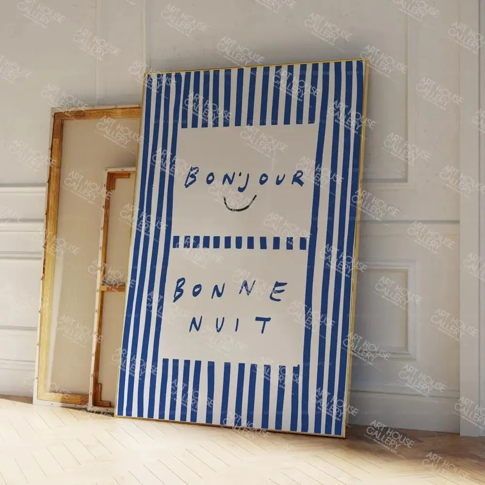 Modern Good Night French Bonne Nuit Ma Cherie Love Couple Quotes Wall Art Prints Canvas Painting Poster Pictures For Living Room - Image 4