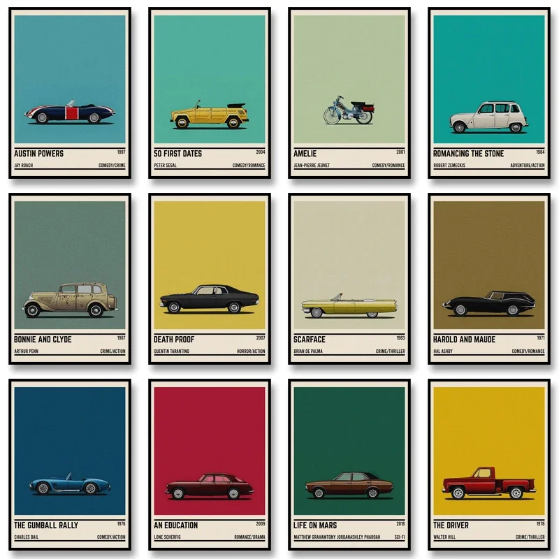 Movie Minimalist Quotes Car Movie Poster Wall Art Print Inspirational Minimal Art Canvas Painting for Home Decoration