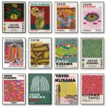 Yayoi Kusama Art Exhibition Pumpkin Flower Wall Art Poster Prints Abstract Canvas Painting Picture for Modern Room Home Decor