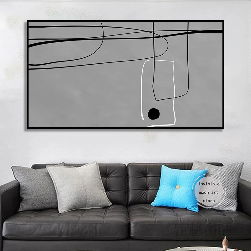 Abstract Simple Minimalist Style Black White Geometric Lines Art Posters Canvas Painting Wall Prints Picture for Room Home Decor - Image 4