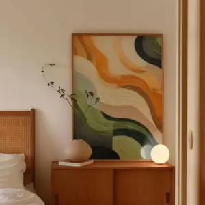 "Wavy Earth Tone Textured Abstract Wall Print Decor - Warm Boho Art for Bedroom Accent, Living Room Wall Decor, or Minimalist Ho