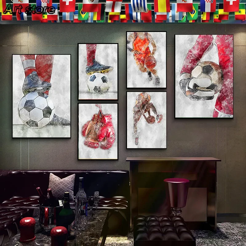 Football Basketball Poster Canvas Painting Modern Soccer Boy Decor Printed Wall Art Pictures Living Room Bedroom Home Decor - Image 3