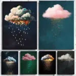 Modern Minimalist Abstract Cloud Wall Art, Suitable for Living Rooms and Bedrooms, Housewarming Gifts or Art Decoration Posters