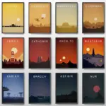 Retro Planet Star Galaxy Abstract Landscape Canvas Painting Wars Minimal Movie Poster and Print Modern Painting Room Home Decor