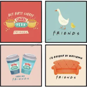 Classic TV Show Friends Central Perk Coffee Sofa Poster Canvas Painting Nordic Wall Art For Cafe Living Home Room Decor Cuadros