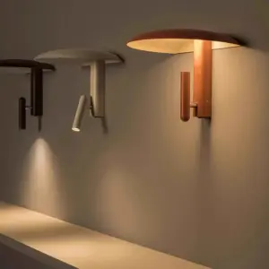 New Minimalist Creative Mushroom Wall Lamp Black Orange Beige Metal With Switch Bedroom Dining Room Hotel LED Rotatable Light