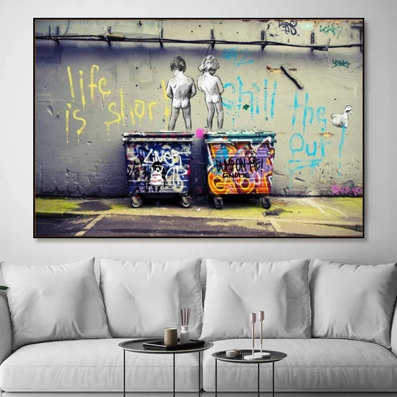 Banksy Art Street Graffiti Wall Art Canvas Paintings Modern Posters and Prints on The Wall for Living Room Decor Cuadros - Image 2