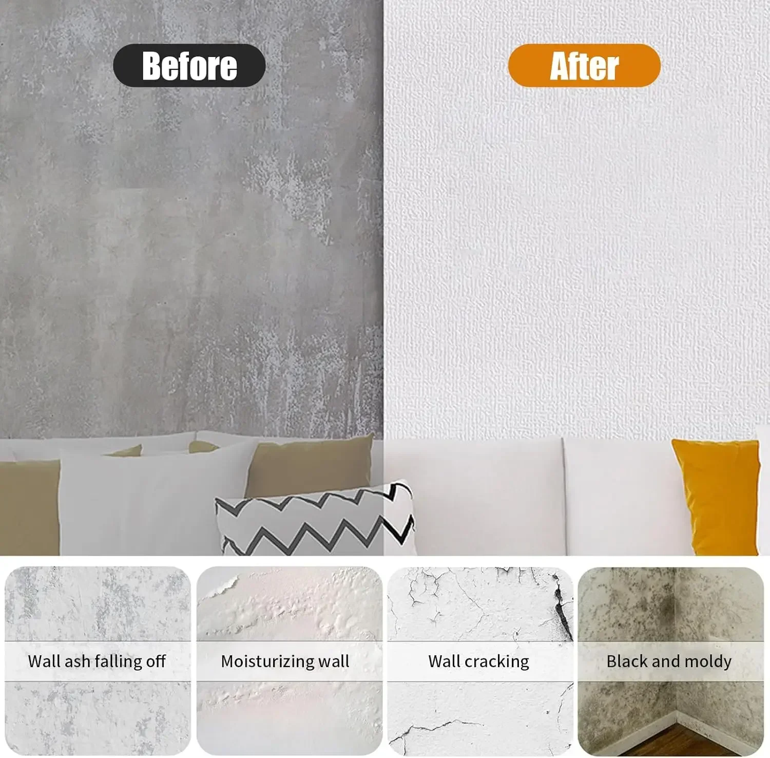 1/2.8/10M flax/diatom 3D foaming self-adhesive PE thickened waterproof background wall renovation wallpaper wall stickers - Image 6