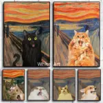 Munch The Scream Poster Funny Cat Animal Canvas Painting HD Printing Modern Wall Art Picture Living Room Bedroom Decoration Gift
