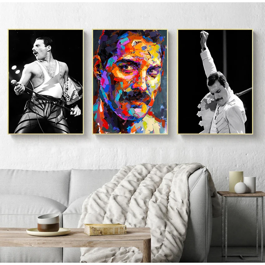 Wall Art Pictures Decorative Home Decor Cuadros Freddie Mercury Bohemian Rock Music Star Posters And Prints Canvas Painting - Image 2