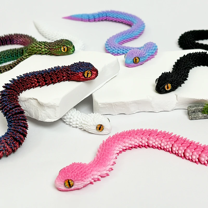 Realistic Articulated Snake Figure - 3D Printed Reptile Model for Desk Display DIY Crafts Unique Home Office Decoration Gift - Image 2