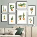 Green Plants Wall Art Canvas Painting Cactus Tiger Pilan Monstera Posters And Prints Wall Pictures For Living Room Decor