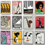 Vintage Paris Jazz Festival Collections Seies Piano Music Art Poster Canvas Painting Wall Prints Picture Room Home Decor Cuasros