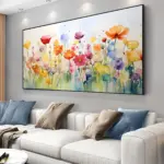 Flowers Floral Abstract Canvas Prints Poster Vibrant Modern Aesthetic Large Horizontal Art Prints Wall Art Home Decor Art Poster