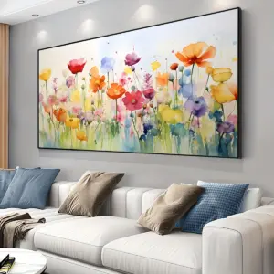 Flowers Floral Abstract Canvas Prints Poster Vibrant Modern Aesthetic Large Horizontal Art Prints Wall Art Home Decor Art Poster