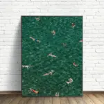 Large Modern Green Posters, Floating in the Pool Wall arts Prints, Mediterranean Prints Wall Posters, Home Decor, No Frame